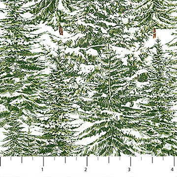 Alpine Winter Pine Trees Green