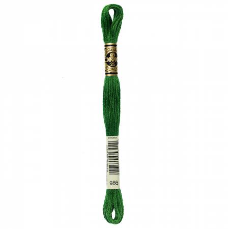 6-Strand Embroidery Floss 986 Very Dk Forest Green (6675806552229)